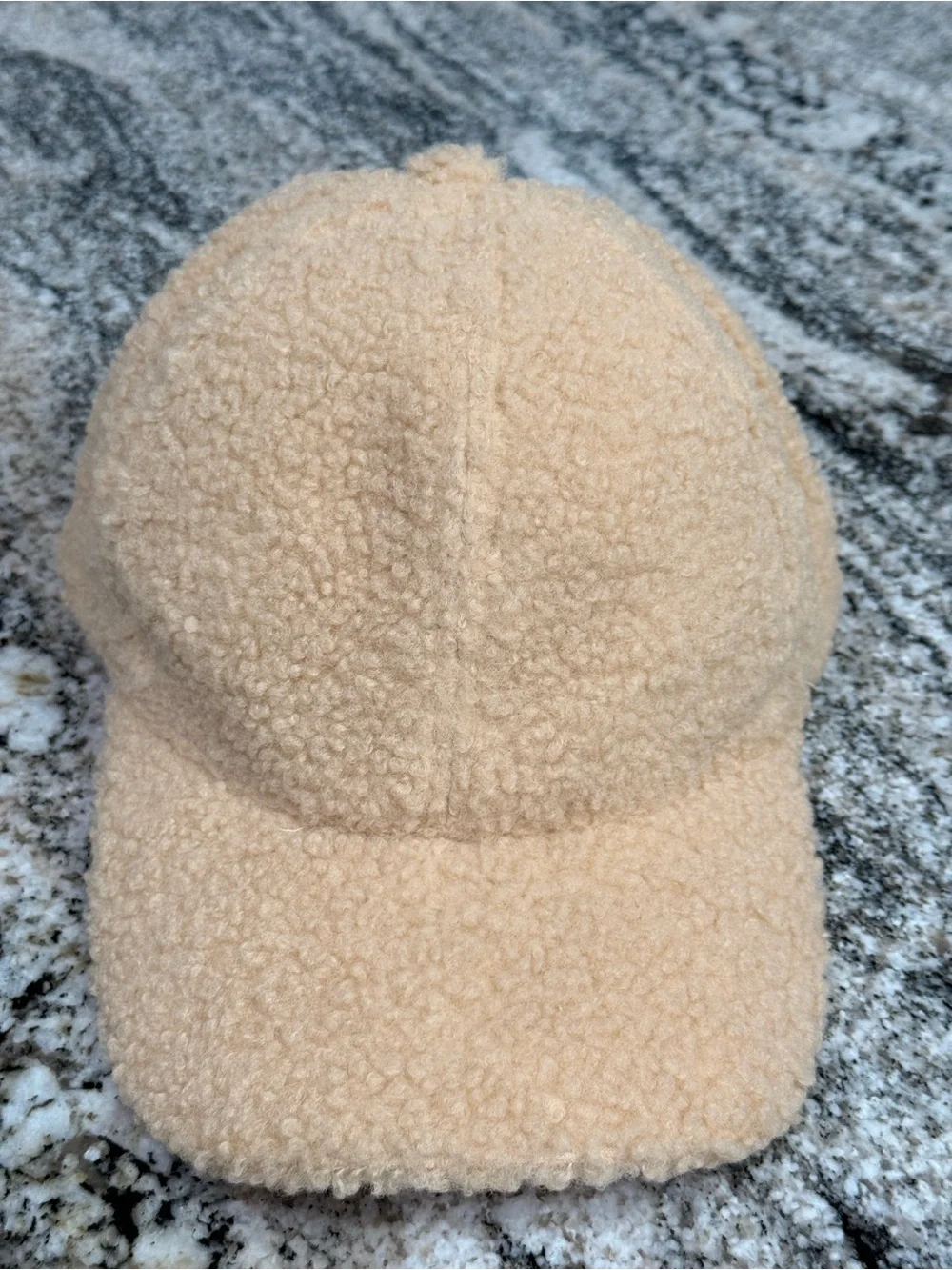 New Cozy Sherpa Baseball Cap - Cream